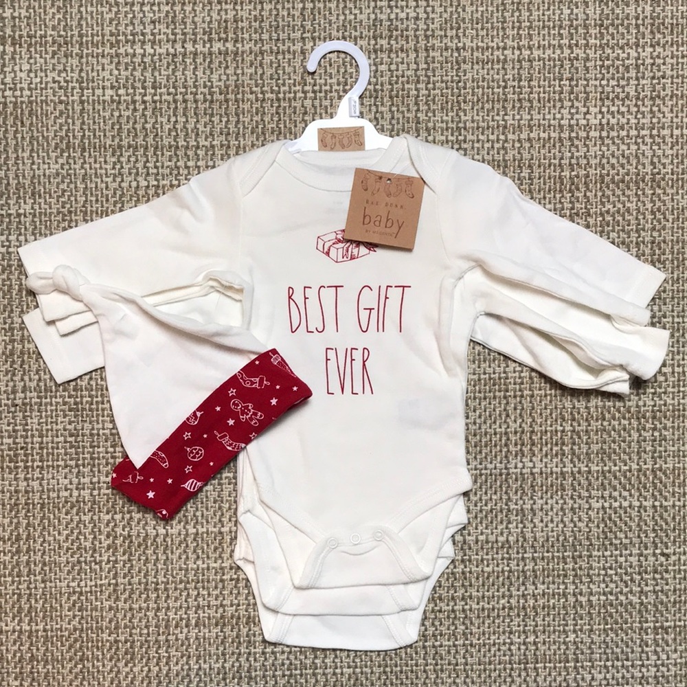 Rae Dunn Holiday Onesies (size 3-6m)